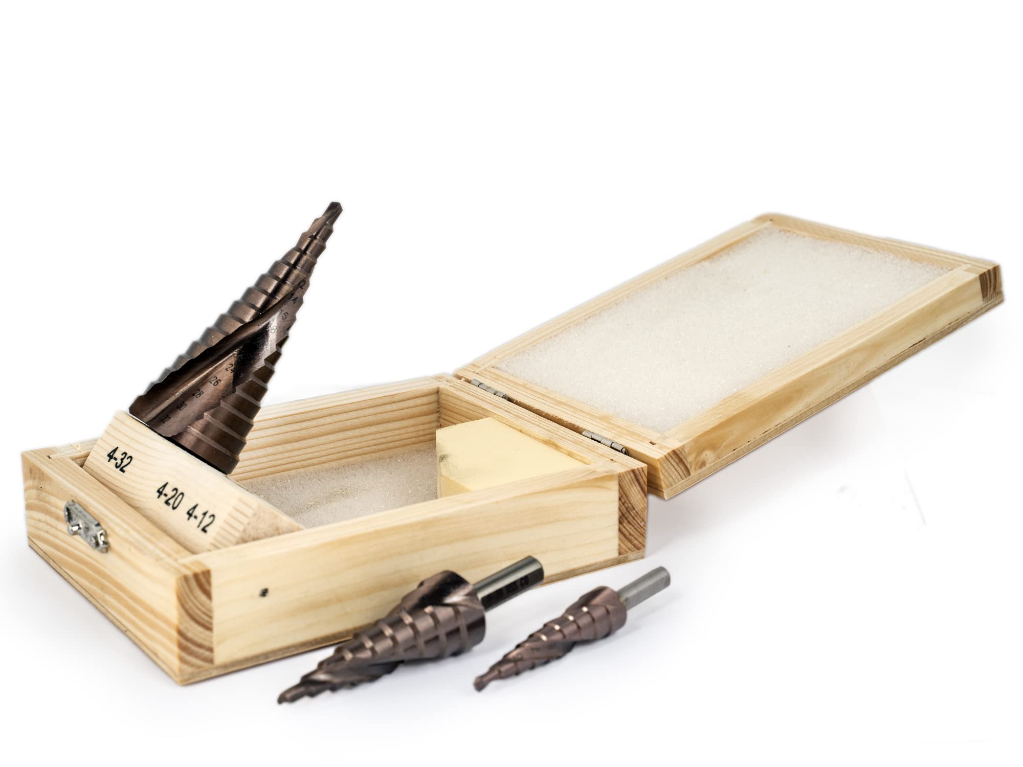 Jeu de 3 forets étagés Ferrcan cobalt HSS M35 pour acier inoxydable et métaux