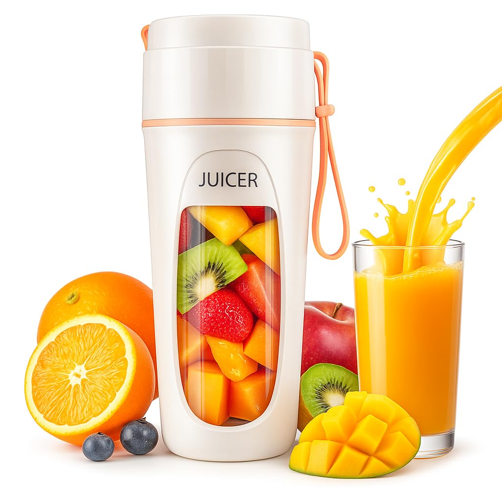 Portable Juice Blender Bottle | Personal USB Rechargeable Mini Blender Shipper for Shakes and Smoothies | Fresh Fruit Electric Juice Mixer for Travel, Gym, Office and Sports 340ML-image-39