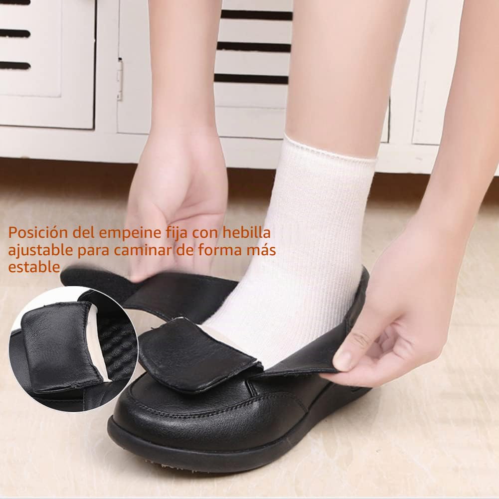 Zapatos Ortopédicos Diabéticos Edema Piel Zapatos Ancianos Pies Hinchados Fascitis Plantar Zapatillas Al Aire Libre Juanetes Zapatillas Cojín de Aire para Caminar,Negro,46EU