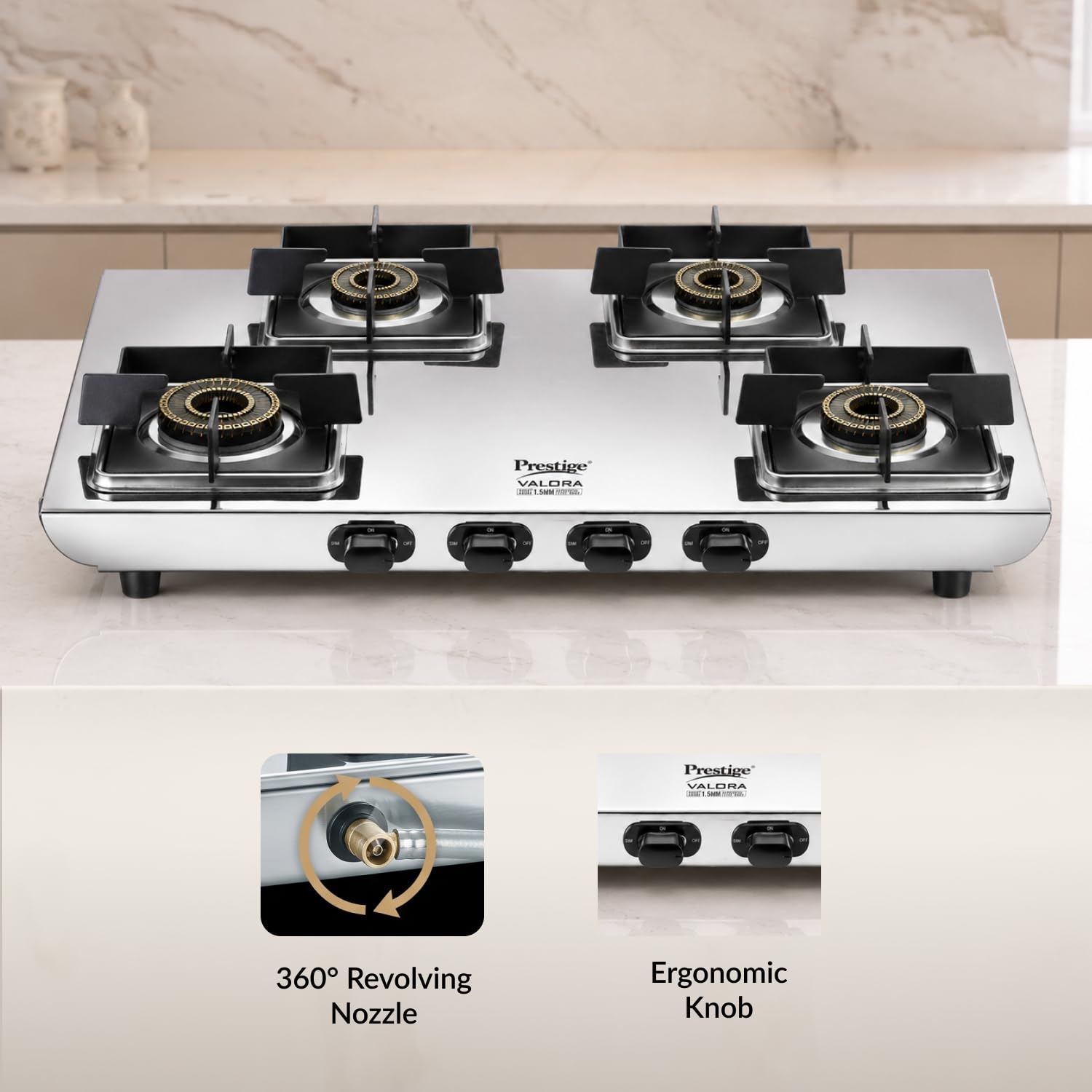 Prestige Valora 04B Gas Stove - 4 Burners -6