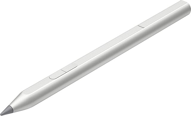 HP USB-C Rechargeable Tilt Pen stylus with MPP 2.0 technology, customizable buttons, Pen-point accuracy, for Windows Pen enabled laptops, 30 days Battery Life, Premium - Silver