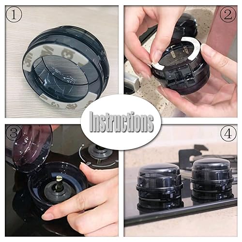 Miniatura 6 de 4 fundas para pomos de estufa, cubiertas para pomos de horno, cerraduras para niños, protección contra incendios, interruptor de cocina, seguridad