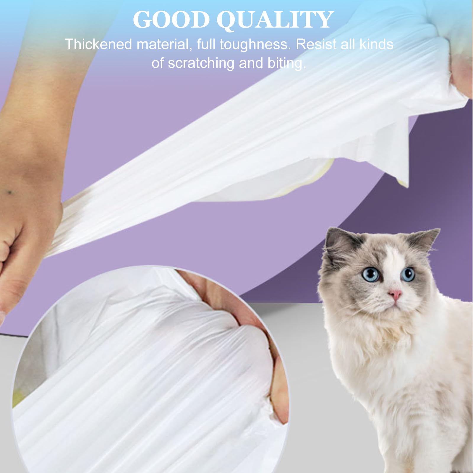 100 sacchetti per lettiera per gatti, 58 x 35 cm, con laccetti, autopulenti, sacchetti per lettiera per gatti, resistenti e antistrappo, a tenuta stagna