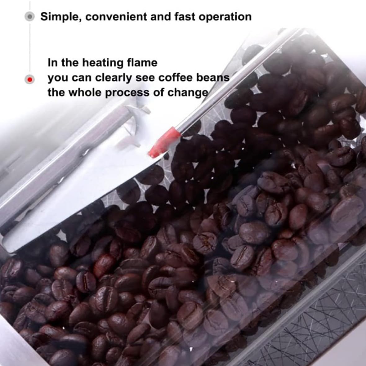Tostatrice per caffè da 1200 W, tostatrice per chicchi di caffè, tostatrice per chicchi di caffè a tamburo da 500 g, torrefazione professionale per chicchi di caffè per ristorante