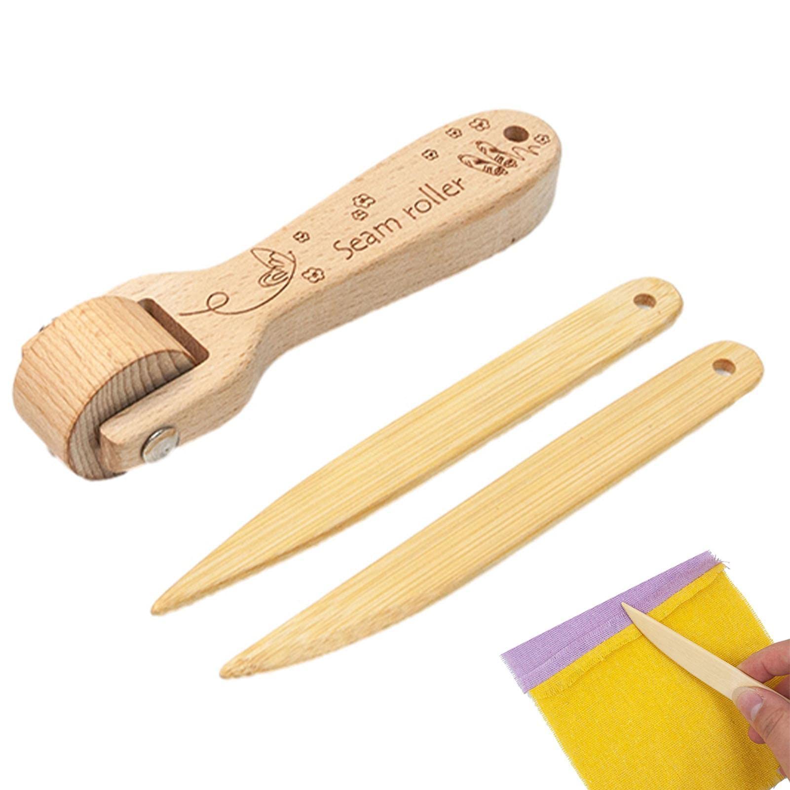 EOJDDPA Ensemble de maillets de couture en bois comprenant un rouleau à coudre, un outil de couture en spatule et un maillet de presse, des accessoires de couture de qualité supérieure en