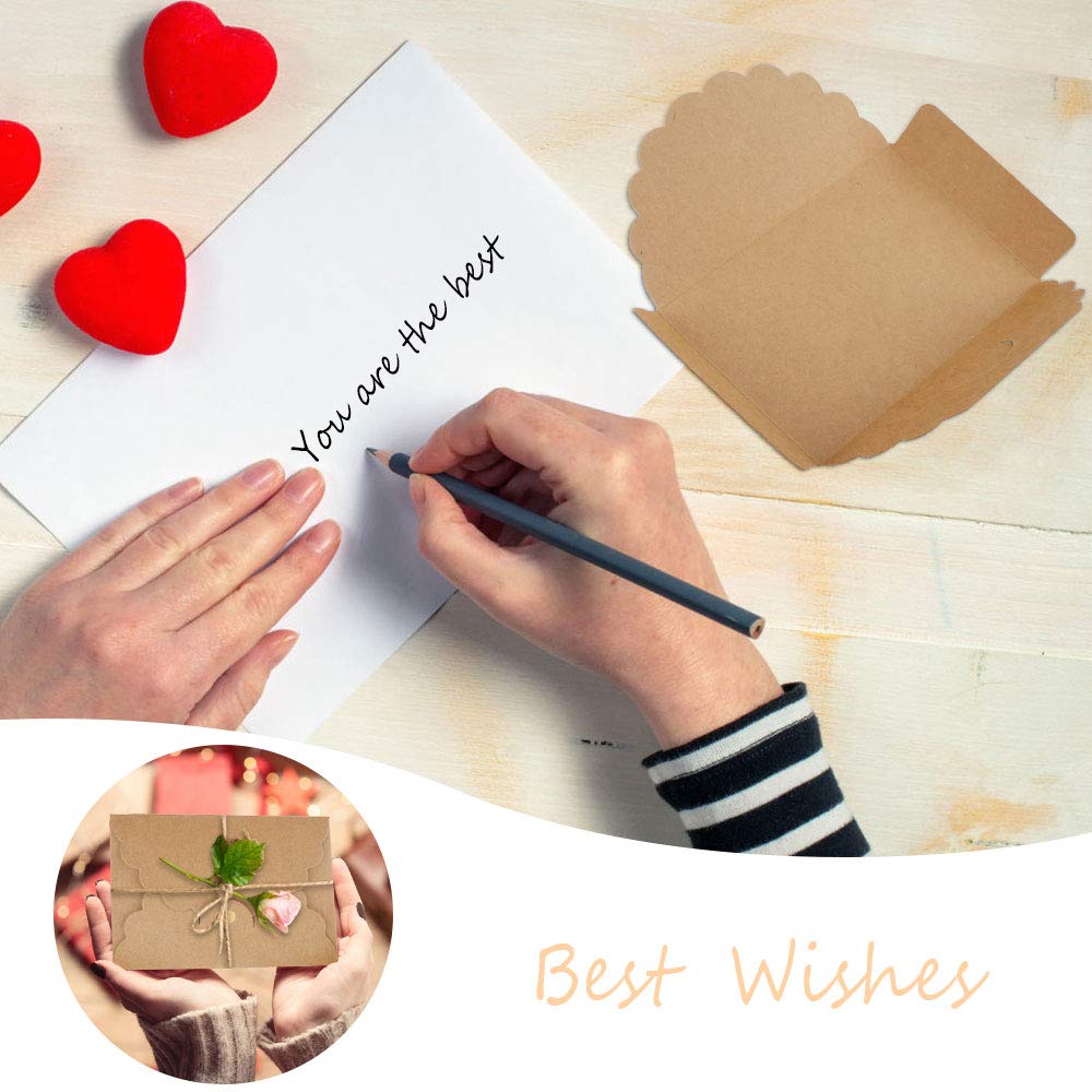 Mini Buste di Carta Kraft 42 Pezzi Colorate Retro per Carte Regalo Invito Matrimonio