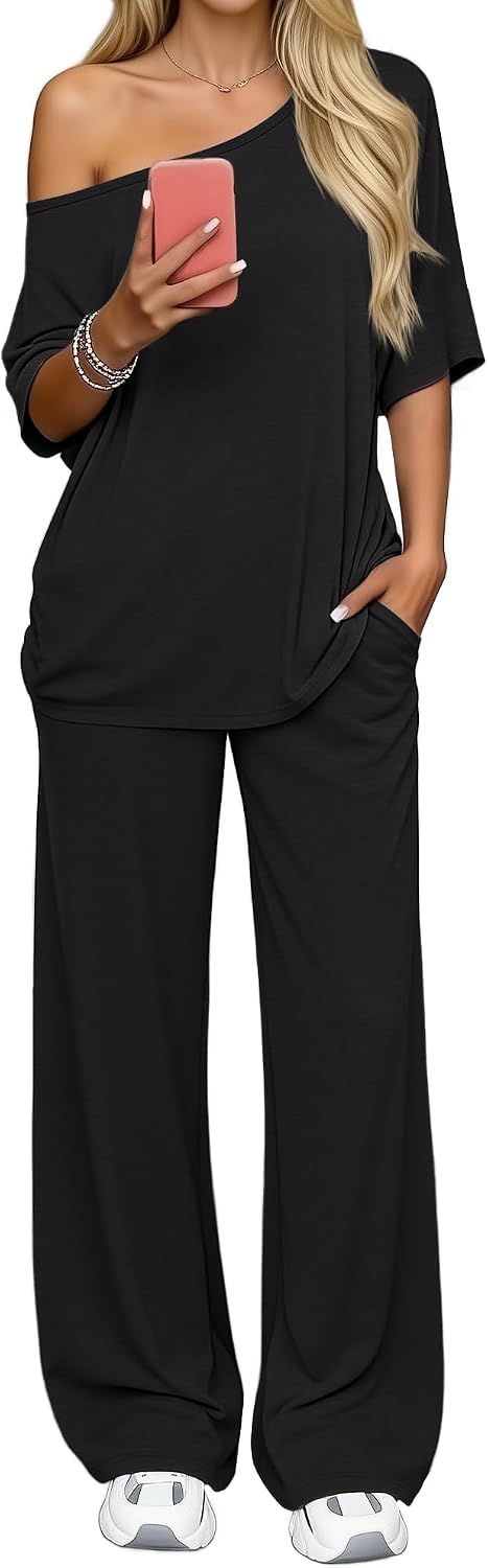Women 2 Piece Lounge Off Shoulder Set