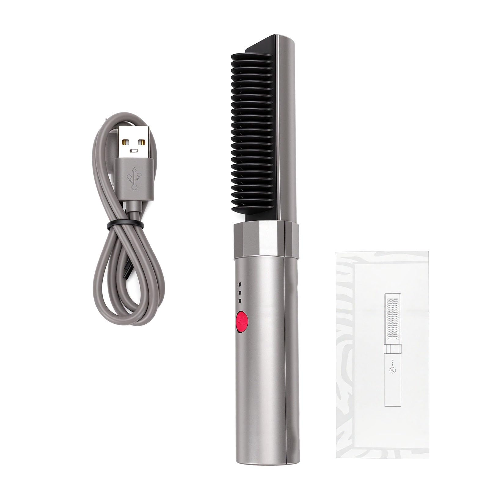 Fabater Haarglättungsbürste, 2 in 1 Kabellose Haarbürste Zum Glätten und Locken, 3 Temperatureinstellungen, Elektrische Anti-Verbrühung Glätter für Frauen, Zuhause, Reisen
