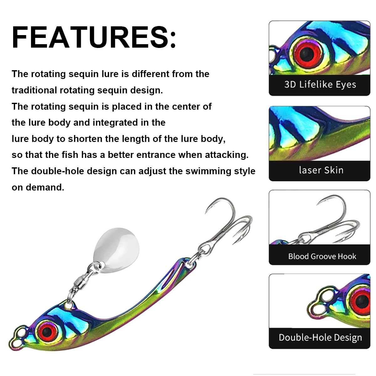 Metalowe łyżki wędkarskie z długim odlewem, zestaw jigów wędkarskich, twarda przynęta do pływania typu Spinner Blade Lures do basu Trout Pike Freshwater i Saltwater