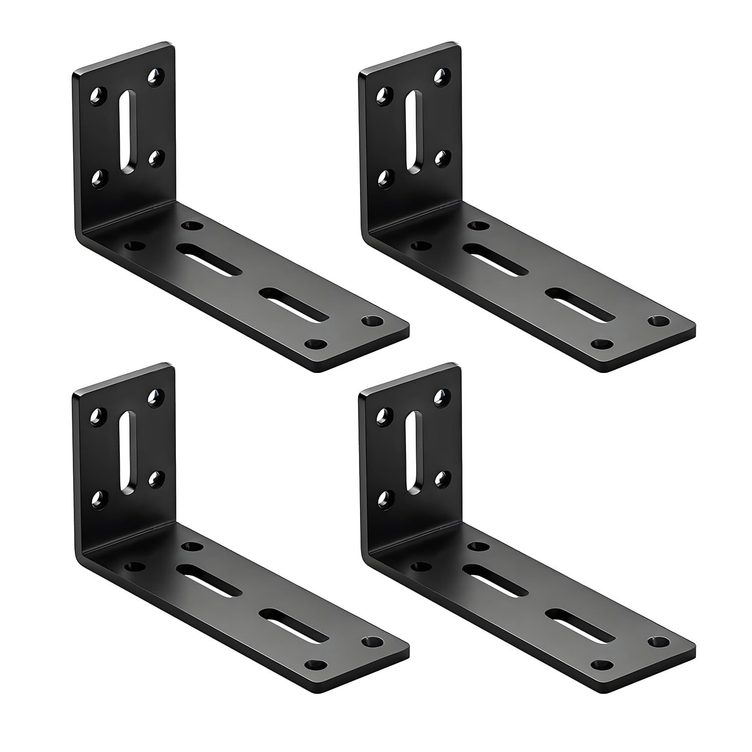 Supports d'étagère flottants robustes Anti-affaissement Fixation mur x4