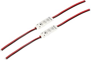 sourcing map LED Strip Controller, 12V to 24V 3 Keys Mini Brightness Adjustable Dimmer Lamp Switch for Single Color Strips, Pack of 2