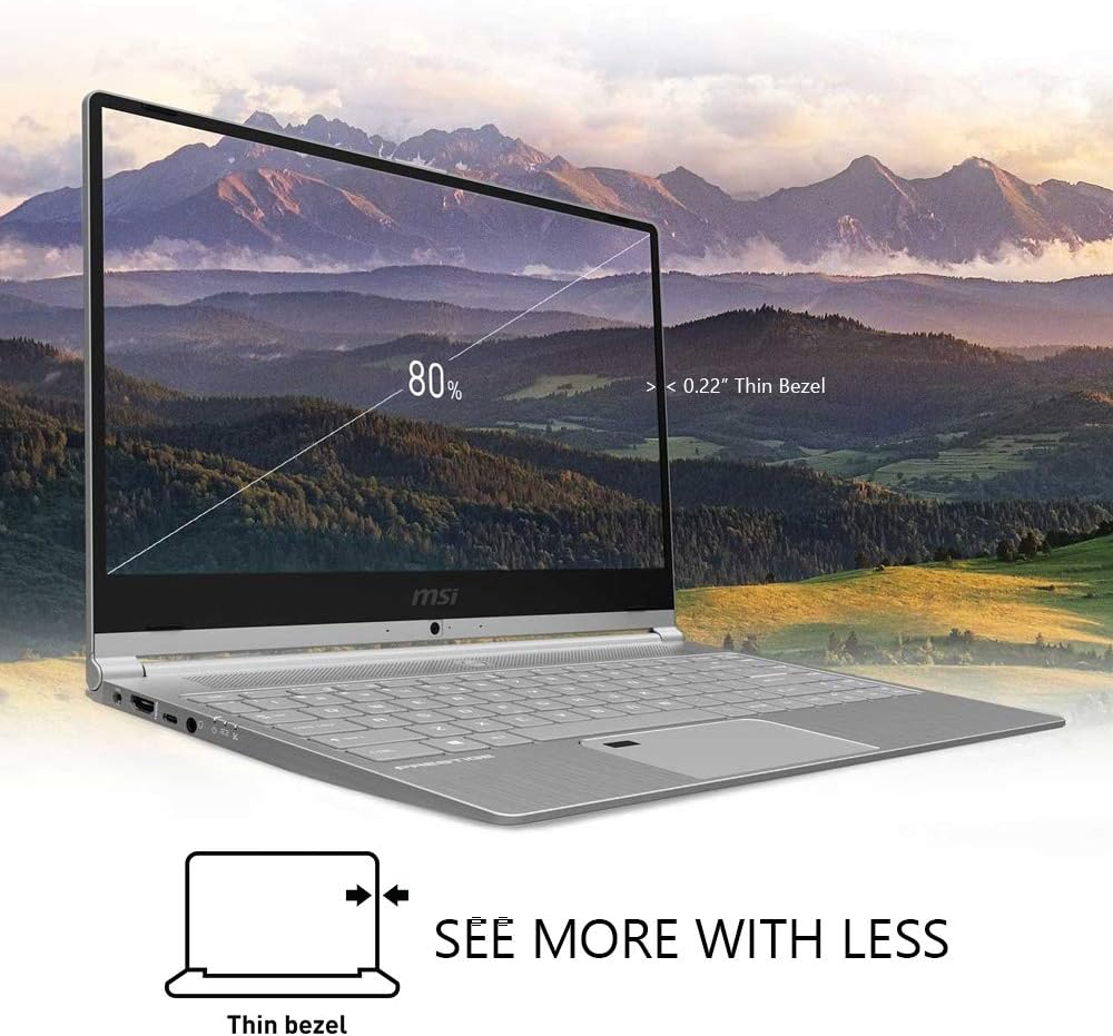 MSI PS42 8RB-059 Laptop with thin bezels