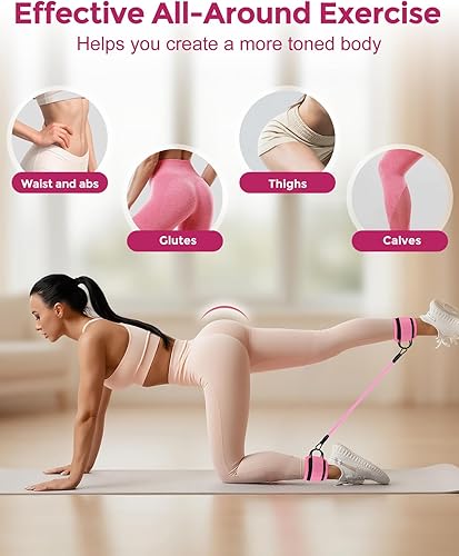 Miniatura 4 de Kit de pilates Essentials para mujer, equipo de pilates mágico de 14 pulgadas con anillo de pilates y juego de pelotas, 5 bandas de resistencia y