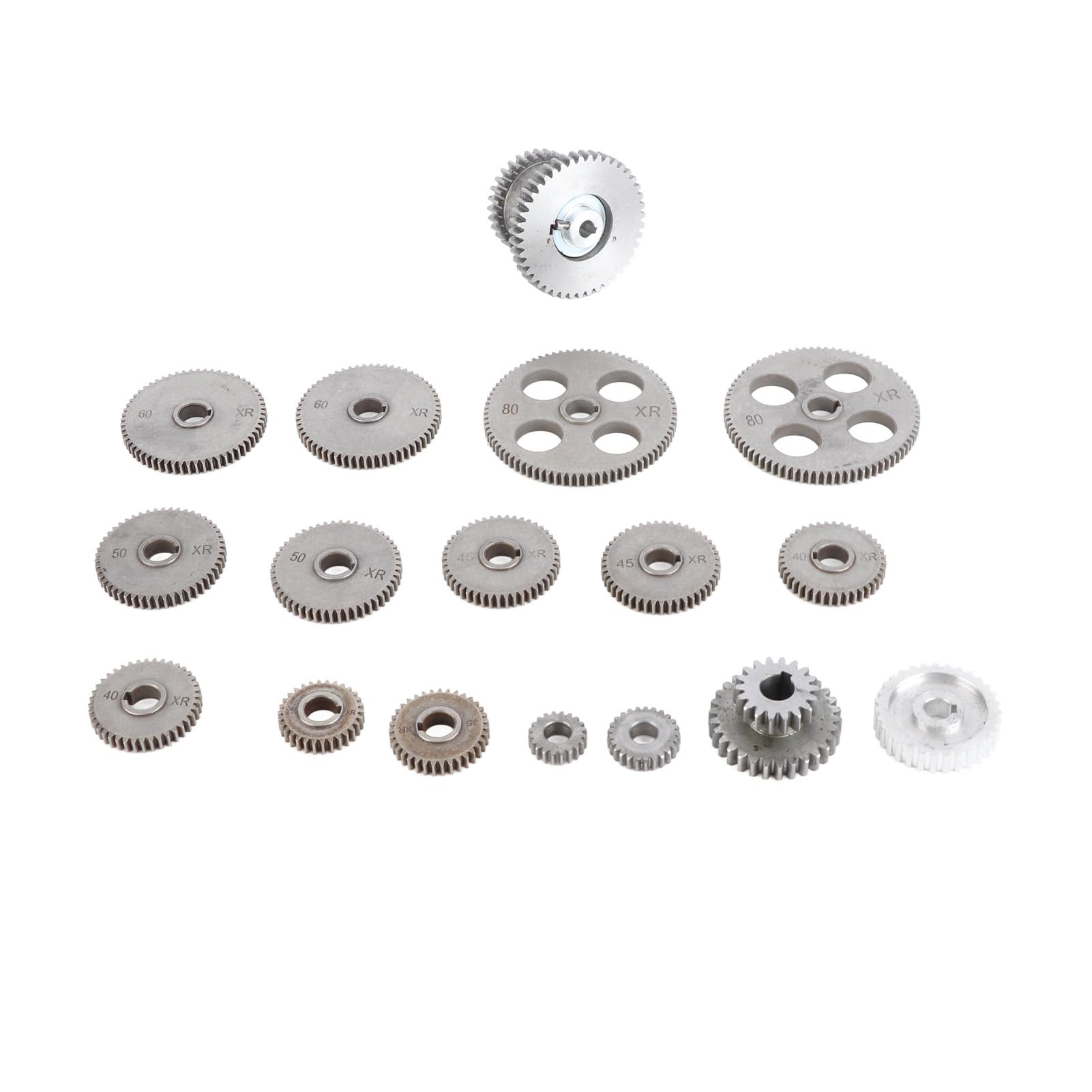 Generic Metallgetriebe, Rack und Ritzelgetriebe 18pcs Drehsteuerschneidemaschine Metall -Austausch -Zahnrad Kit Zahnrad mit Motorriemenscheibe HT250 Grey Iron Duplex Metall Austauschgetriebe