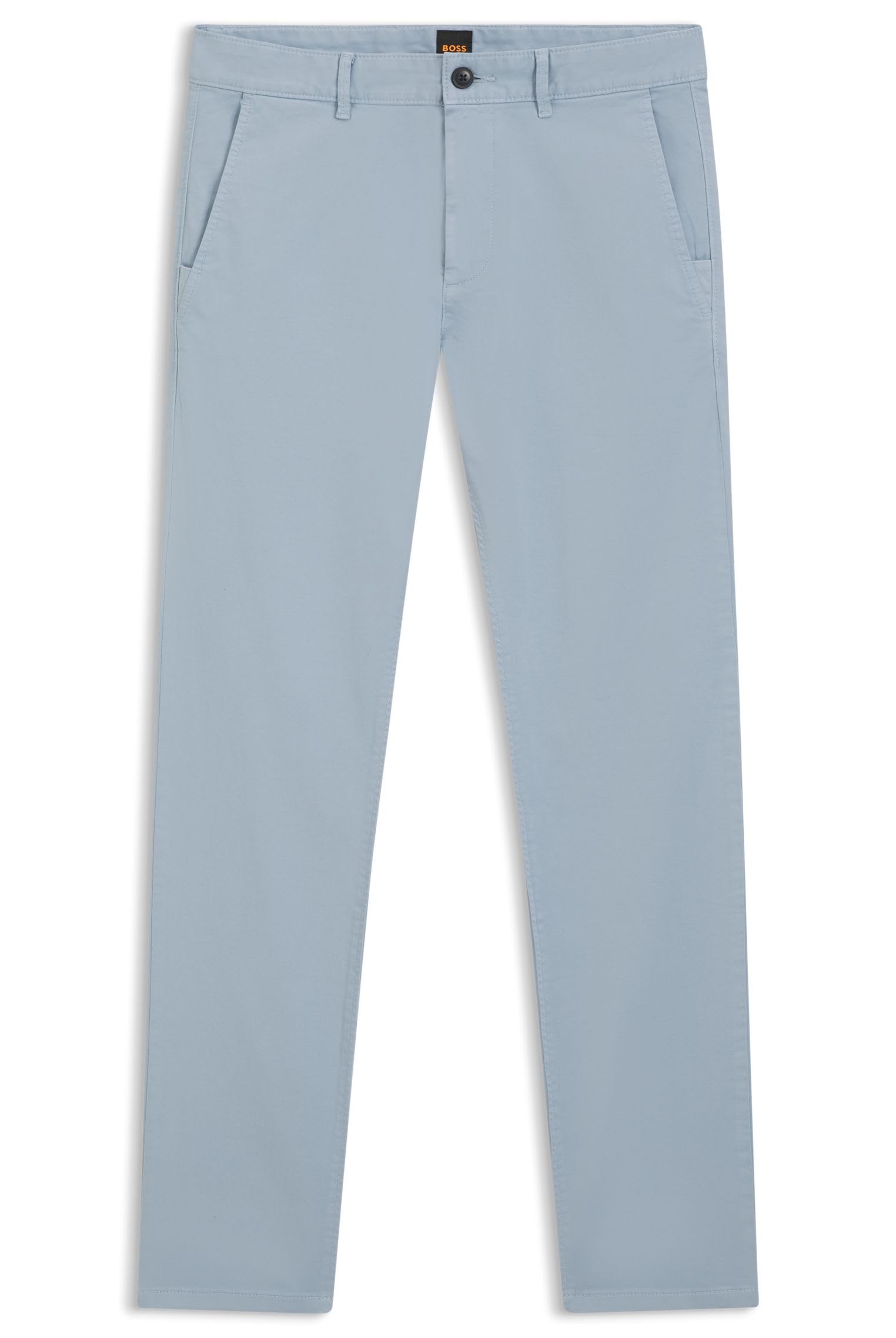 BOSS Mens Chino Slim Slim-fit Overdyed Stretch Satin Trousers