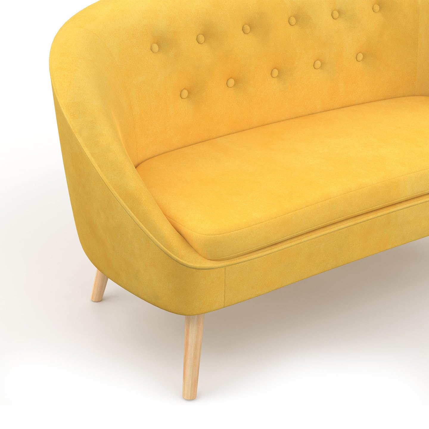IDMarket - Sofá de terciopelo Sonia amarillo