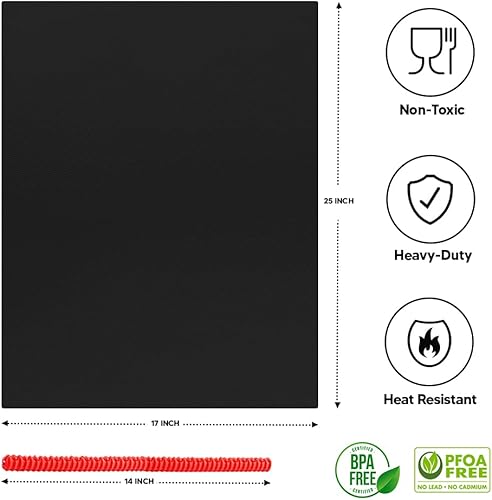 Vista 34 de Revestimientos de horno para la parte inferior del horno (paquete de 2) con protector de rejilla (paquete de 2) – Alfombrillas grandes para la parte