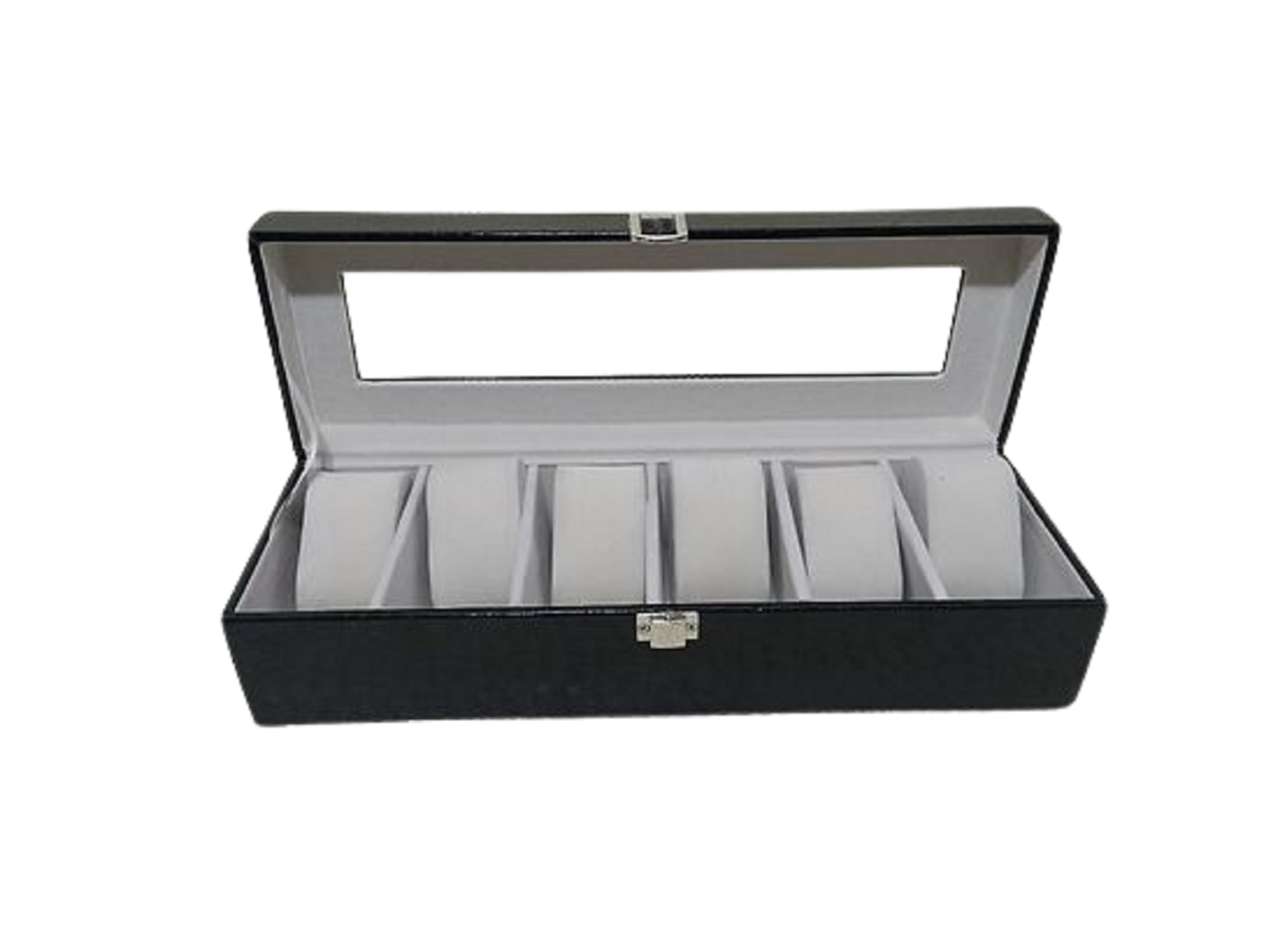 Handcrafted 6-Slot Watch Box Pu Leather & Acrylic Glass Lid Stylish Watches Storage Case for Men & Women Gift Item (Black) (B0CYBRMQ1T) Amazon Price History, Amazon Price Tracker