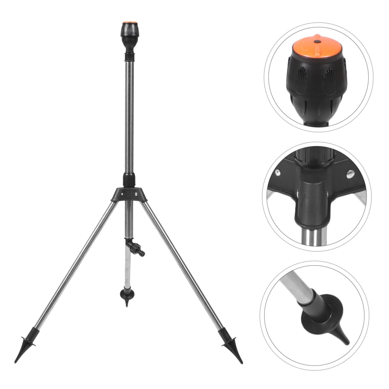 Yardwe Arroseur Rotatif Facile à Utiliser Trépied en Alliage D'aluminium à 360 Degrés Système Automatique D'irrigation et Étanche pour Jardin et Pelouse