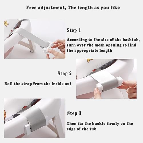 Miniatura 4 de Almohadilla de baño para bebé, transpirable, suave, ajustable, antideslizante, para recién nacidos, cómoda, agradable a la piel, almohadilla