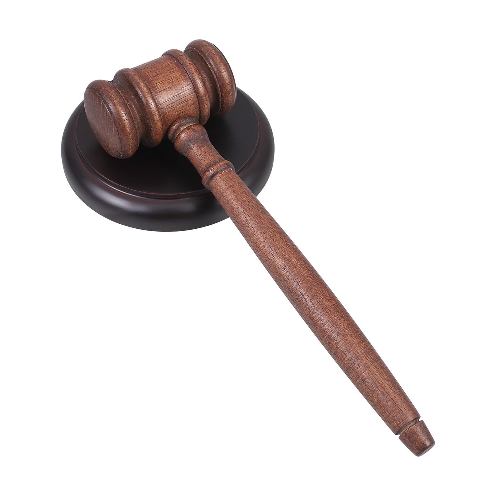 Vintage Wood Gavel with Comfortable Grip&Base,Retro Style Hammer for Judges Auctioneers Courtrooms Lawyer Use & Display Wood Mallets