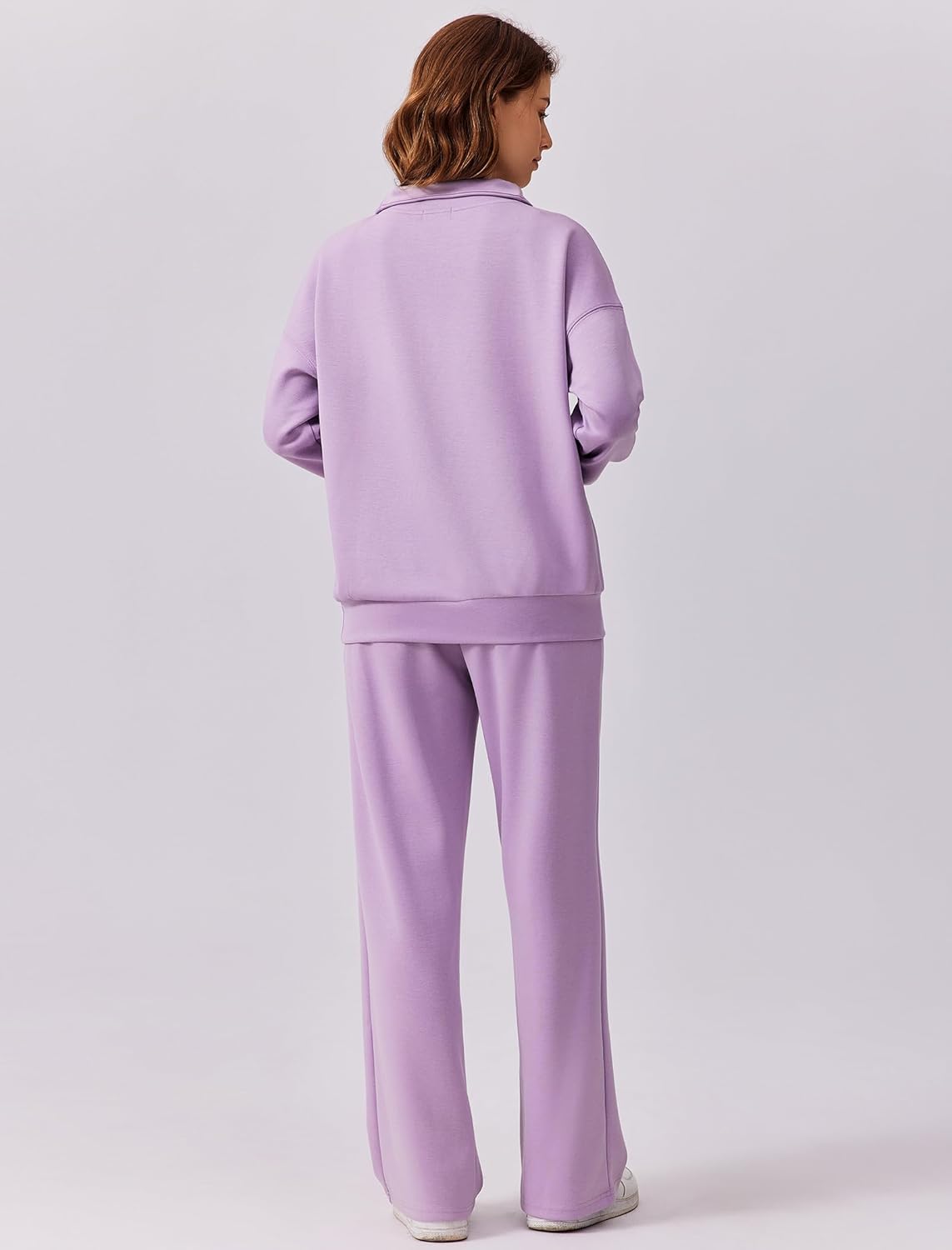 PINSPARK 2 Piece Sets for Women 2025 Fall Outfits Sweatsuit Loose Fit Sweatshirt Wide Leg Sweatpants Matching Set Tracksuit - Image 3