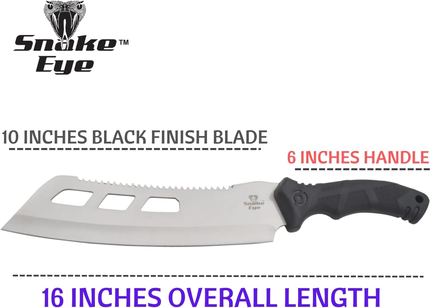 Snake Eye Tactical Fix Blade Rambo Style Survival Hunting Outdoor Knife with Nylon Sheath (Silver-1860)