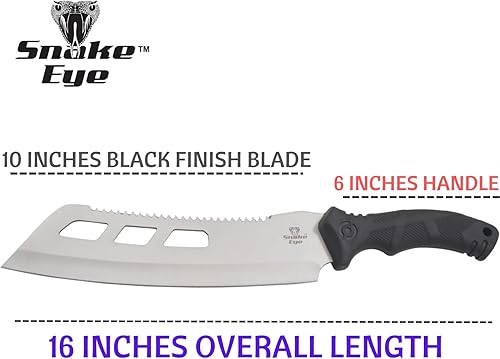 Miniatura 10 de Snake Eye Tactical Machete de caza de senderismo al aire libre de hoja fija (62-BK)