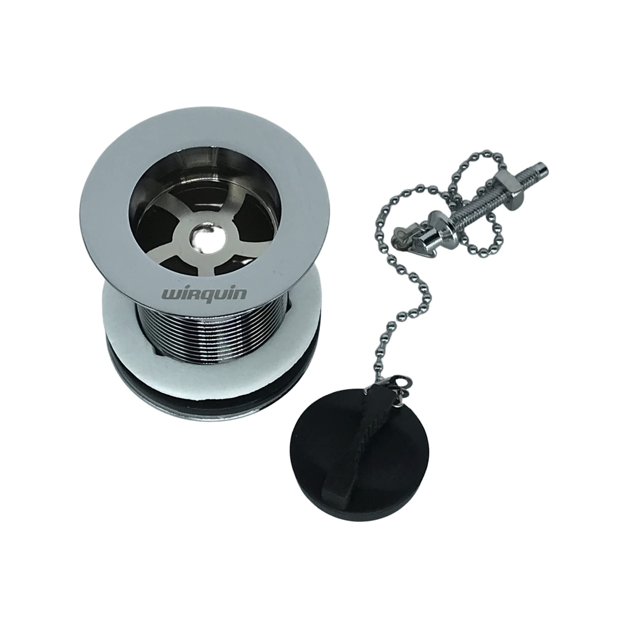 Wirquin Unslotted 1 1/4" BSP Basin Waste - Chain & Plug