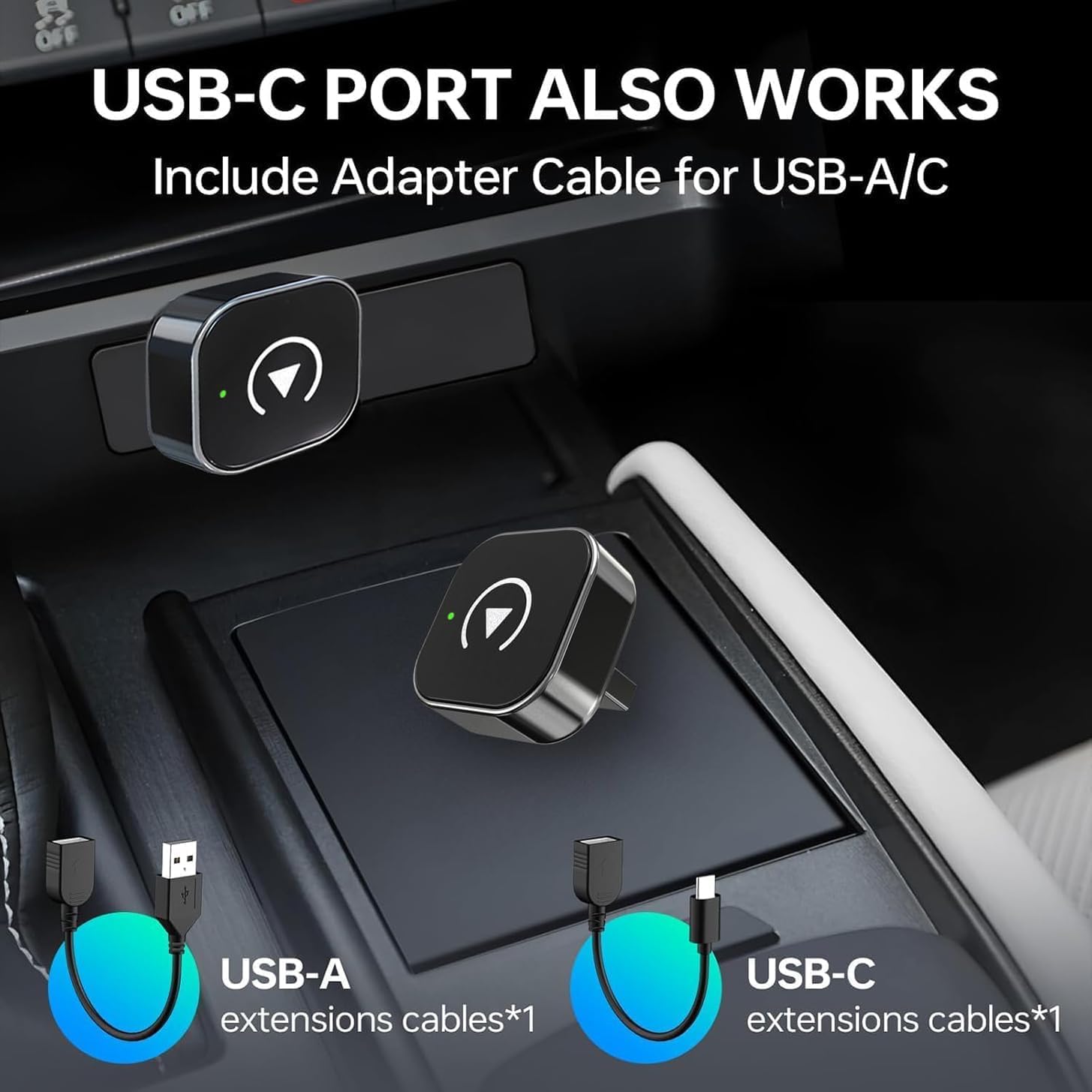 Wireless CarPlay Adapter,Schnelles Upgrade auf Kabellos für Apple CarPlay & Android Auto, Plug & Play, Bluetooth 5.0, Mini & stabile 5GHz WLAN, kompatibel iOS 10+/Android 11+ & Autos ab 2016