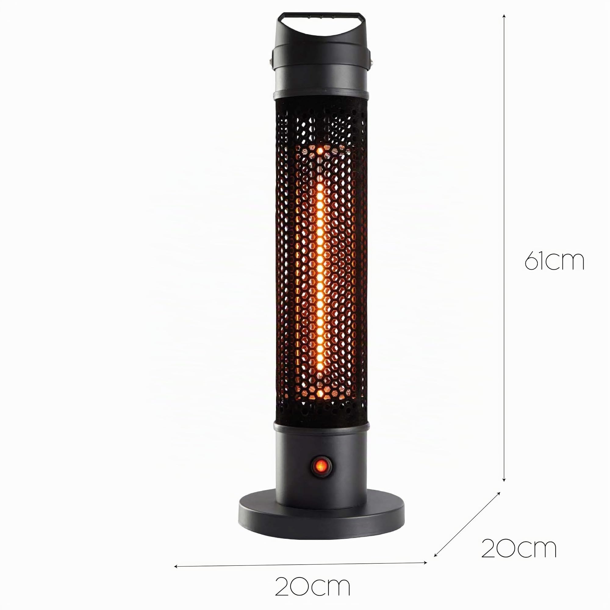 KEKAI Estufa Calefactor portatil Infrarrojos Fibra Carbono In & out 1000W 20 * 20 * 61 cm Marca