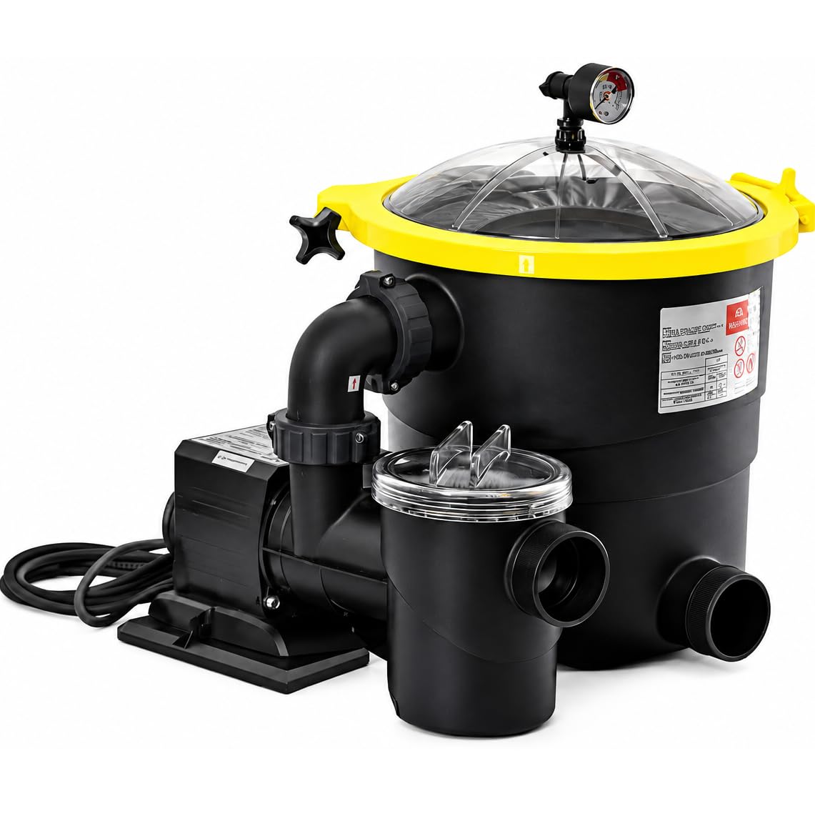 Depuradora de piscina TOPFILTER 4.800 l/h, ULTRASILENCIOSO bomba de solo 80W con prefiltro y conexión Intex ® / Bestway ® 32 y 38 mm