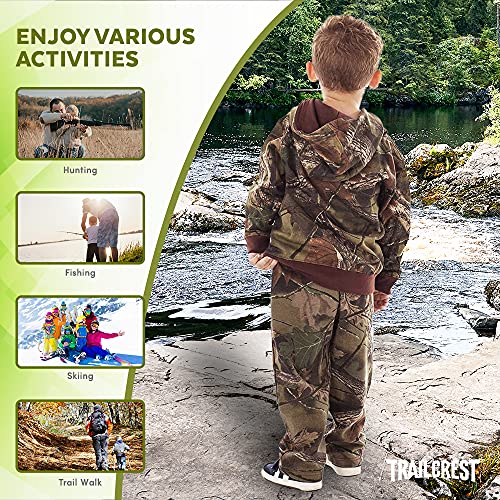 TrailCrest by Treel Infant-Toddler Cotton Full Zip Hoodie Sweatshirt Jacket & Pants Set Tracksuit, 3T, Camo