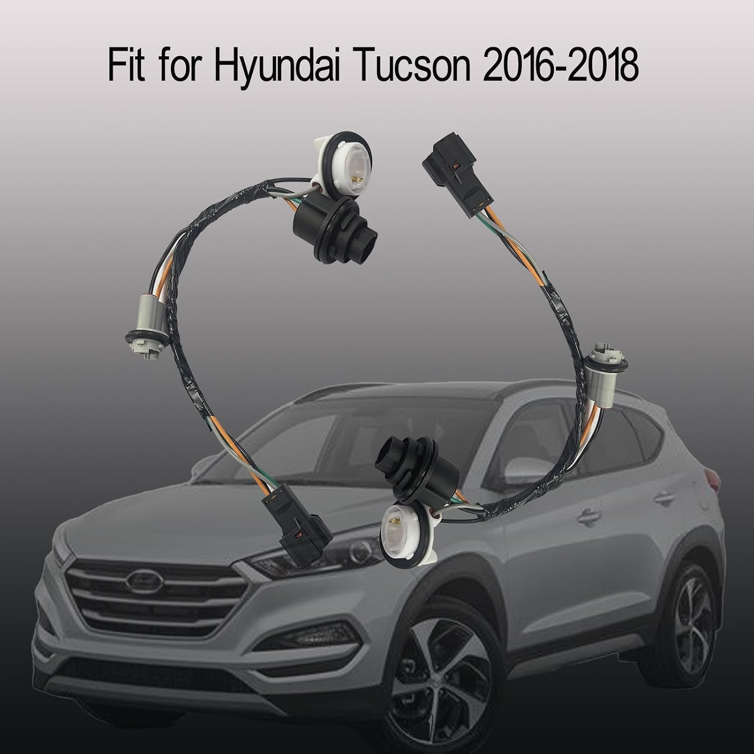 92480-D3010 Tail Light Socket Wiring Harness Fit for Hyundai Tucson 2016 2017 2018, Left or Right Tail Light Wiring Replace OEM 92480D3010, 4-Hole (2pcs)