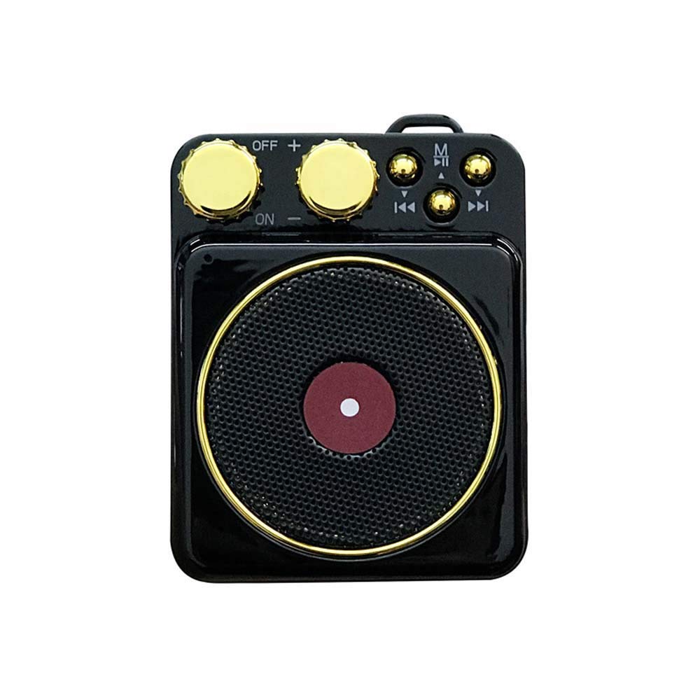 Mini haut-parleur portable bluetooth noir sans fil, radio et lecteur carte TF pour téléphone