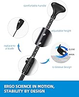 Vista 7 de OCEANBROAD SUP Paddle - Remo ajustable para kayak de paddleboard, eje de aleación de aluminio ajustable con cuchillas de nailon reforzado