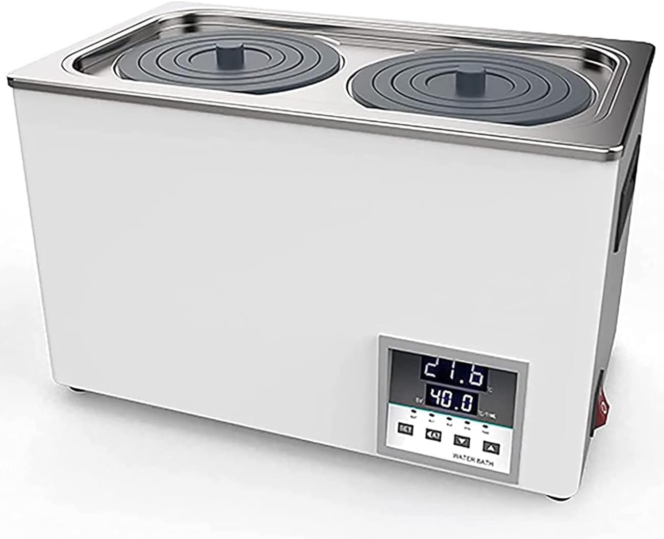 Digital Display Lab Water Bath, Thermostatic Electric Water Bath Heater, with Timing and Anti-Dry Burning Function, Adjustable Lid, Precise Temperature Control, for Scientific Experiments