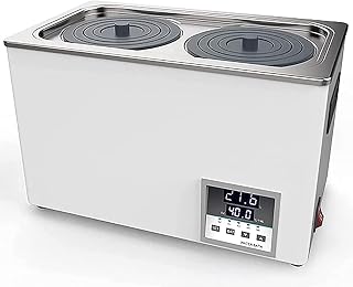 Digital Display Lab Water Bath, Thermostatic Electric Water Bath Heater, with Timing and Anti-Dry Burning Function, Adjustable Lid, Precise Temperature Control, for Scientific Experiments