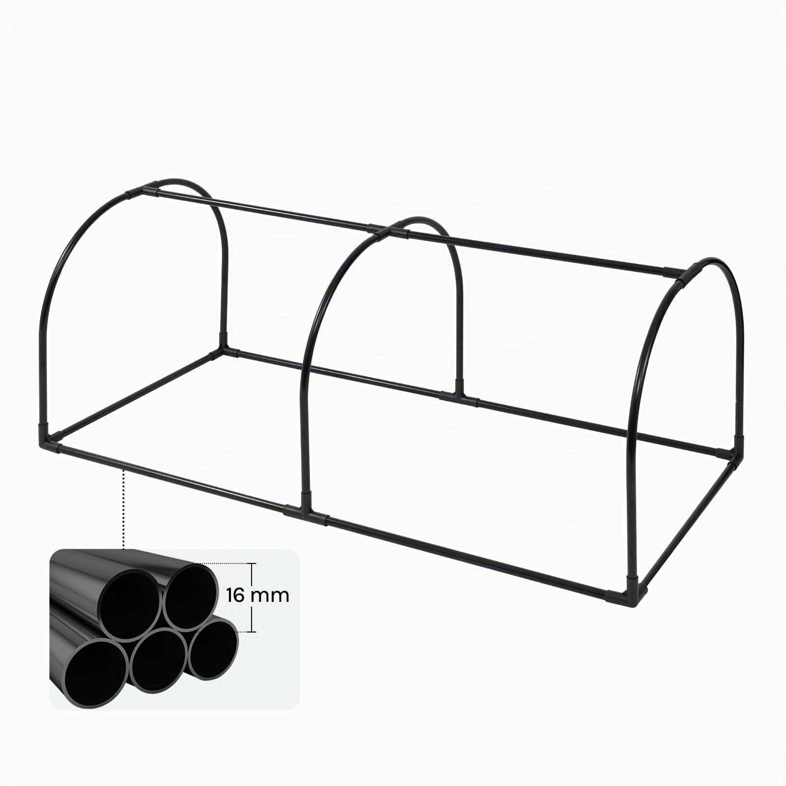 WOLTU Invernadero de Jardín PE, Semi-Translúcido, Blanco, 130x60x50cm | Impermeable; Lluvia/Viento/Nieve; Para Plantas; Exterior; Protección