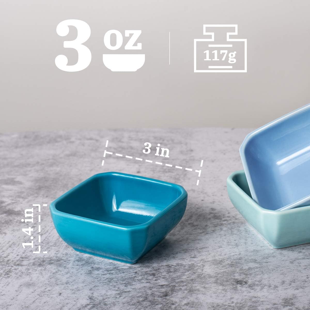 DELLING 3 Oz Ceramic Dip/Dipping Bowls Set - 12 Pack Soy Sauce Dish - Heart Dipping Sauce Dishes - Ceramic Dipping Bowls/Mini Serving Bowl for Ketchup, Soy Sauce Seasoning