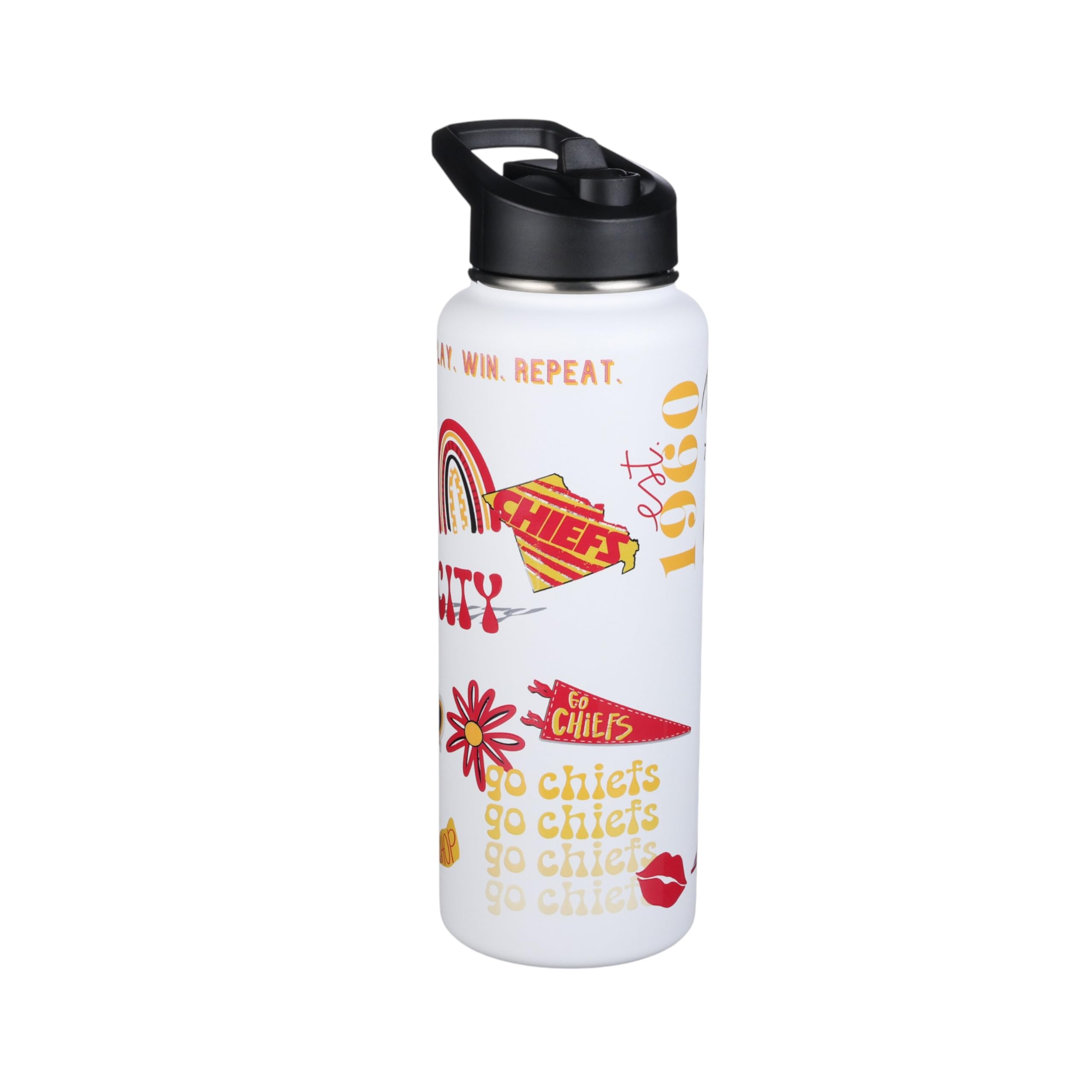 The Memory Company Officially Licensed NFL 34oz Water Bottle - Premium Stainless Steel Double-Wall Insulated Leakproof Design