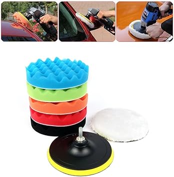 Amazon Jteng ポリッシャー バフ ポリッシング スポンジ セット 研磨 バフ パッド ワックス 電動 ドリル 電動ポリッシャー 洗車 研磨用 M10規格 車 汎用 100mm 8点セット ポリッシャー