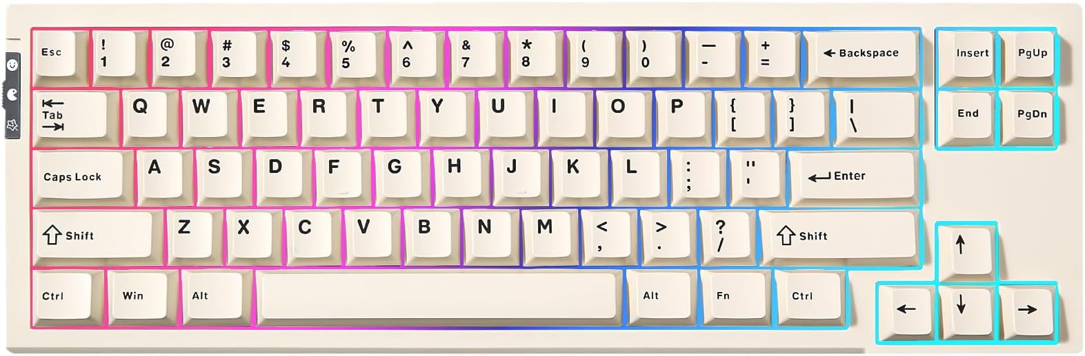 YUNZII RT68 Rapid Trigger Gaming Keyboard,Hall Effect Magnetic Switch,68 Keys,RGB Backlit RGB,Gasket Mount Hot Swap Struture,Adjustable Actuation TKL for Mac/Win (Beige, Magnetic Switch)
