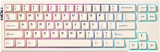 يونزيل كيبورد العاب RT68 رابيد ترينغ، كيبورد العاب سلكية مغناطيسية 68 مفتاحا باضاءة RGB قابلة للتبديل السريع، كيبورد ميكانيكية تي كيه ال قابلة للتعديل (بيج، مفتاح اوتيمو)