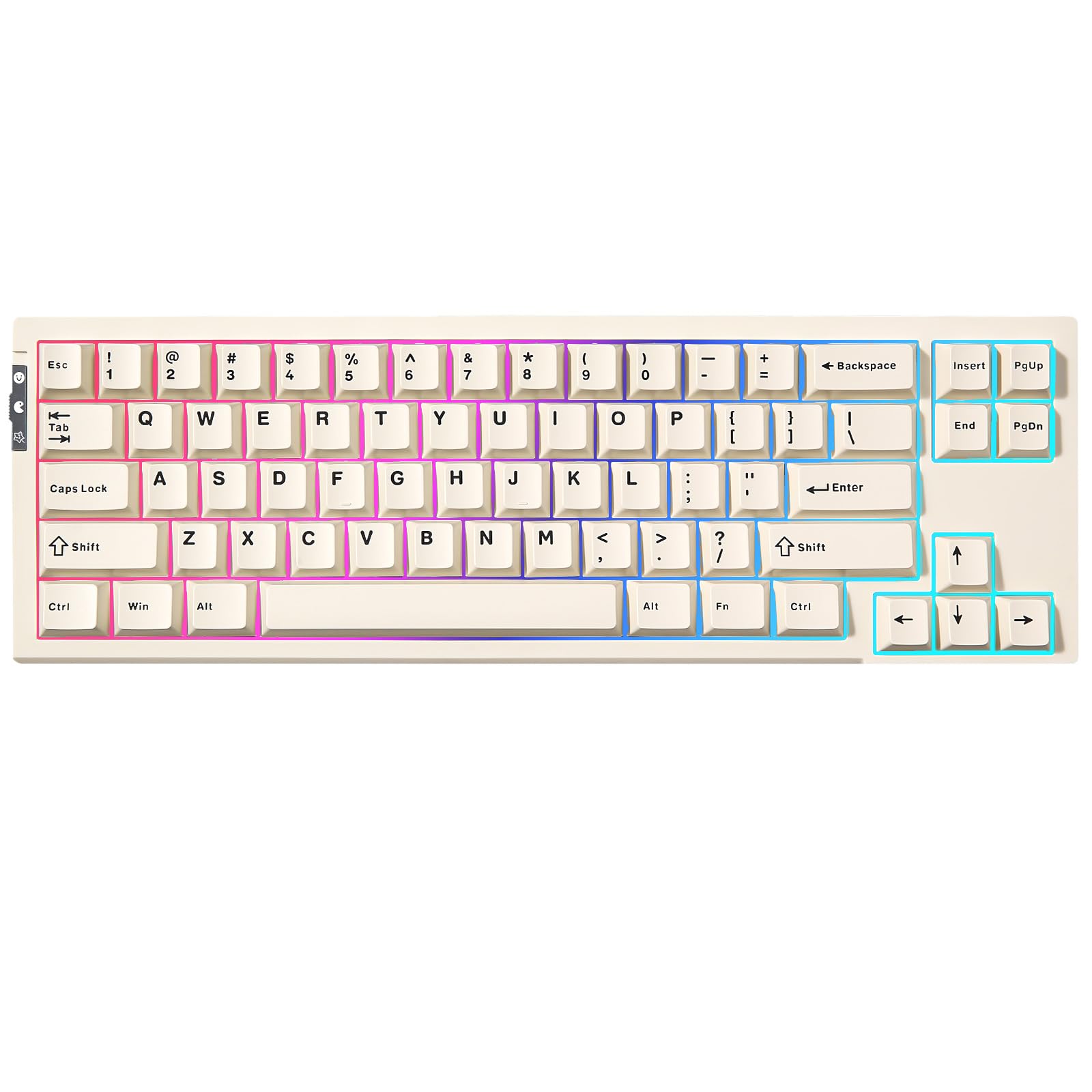 YUNZII RT68 Rapid Trigger Gaming Keyboard,Hall Effect Magnetic Switch,68 Keys,RGB Backlit RGB,Gasket Mount Hot Swap Struture,Adjustable Actuation TKL for Mac/Win (Beige, Outemu Switch)