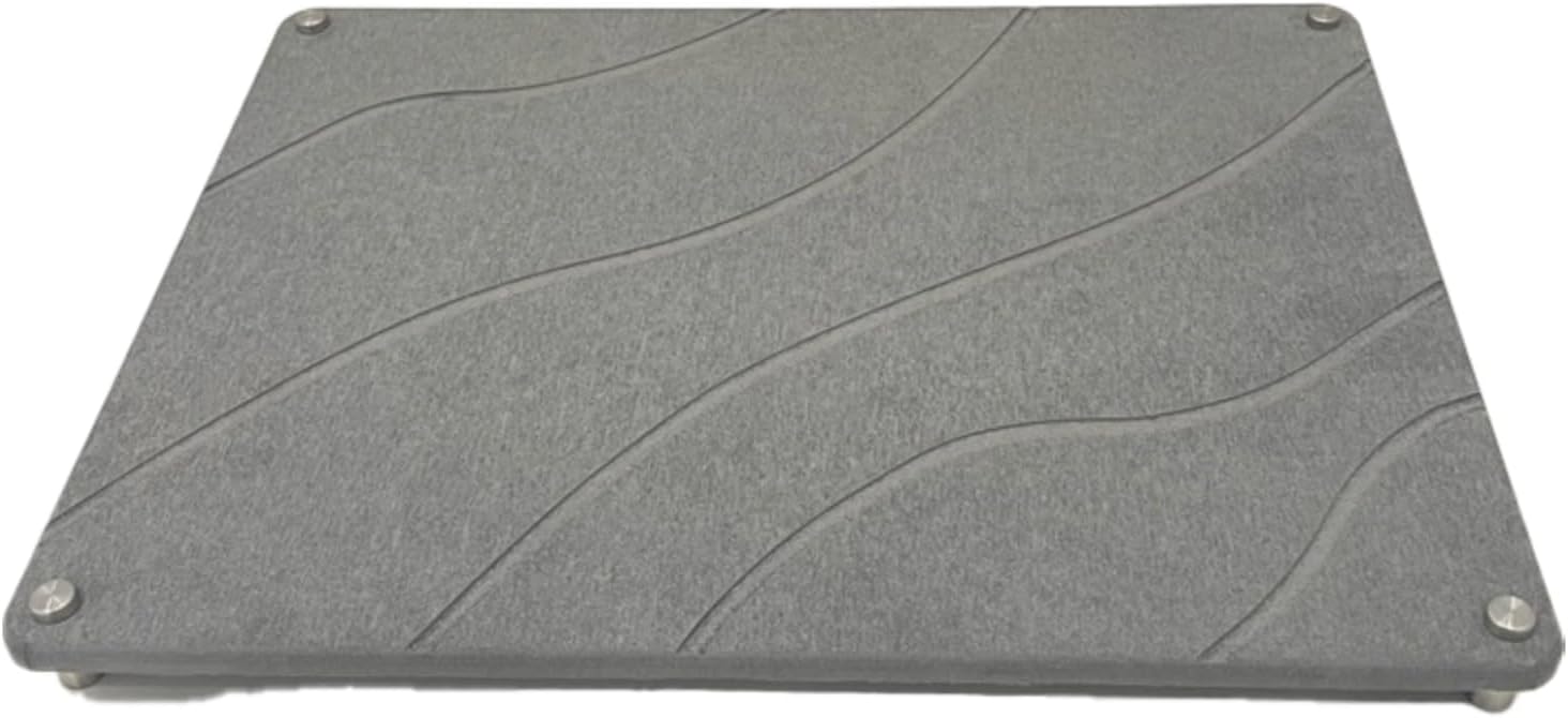 Diatomaceous Earth Drying Pad, Super Absorbent Drainer Pad, Kitchen Counter and Bathroom Vanity, Engraved Wave Pattern, Non-Slip Base