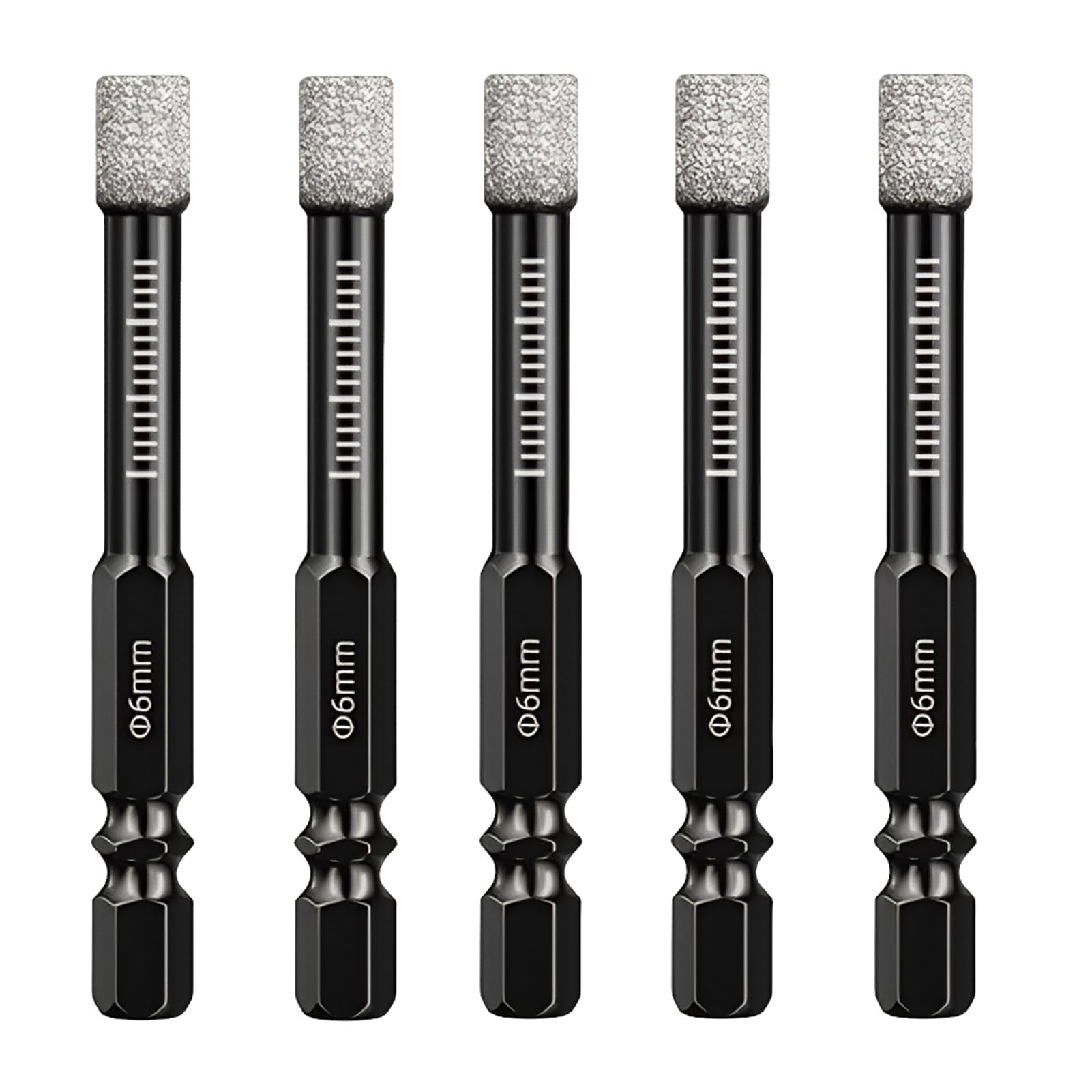 5Pcs Porcelain Tile Drill Sets, 6mm Dry Diamond Drill Bits