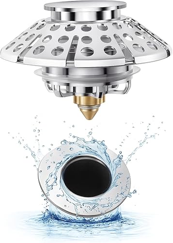 Vista 10 de Juego de 2 coladores de cocina, de silicona flexible, de buen agarre, para fregadero de cocina, atrapa desechos de alimentos y evita obstrucciones