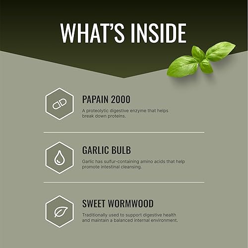 Miniatura 2 de Approved Science Parastrin - 120 Cápsulas - Limpia y mejora la salud intestinal - Nuez negra, bulbo de ajo, papaína 2000, BioPerine - Vegano