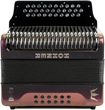 Hohner Corona C-II Diatonic G/C/F Accordion Red to Gold